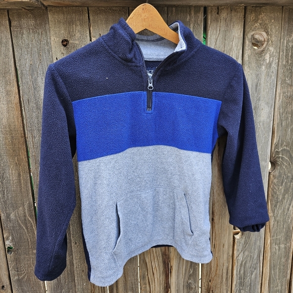 Place Kids Blue and Gray Quarter-Zip Sweater Size 7/8 - Picture 3 of 15